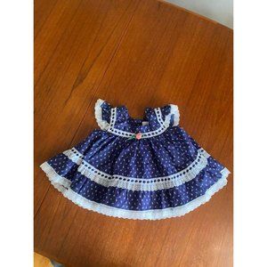 Vintage Martha-Style Circle Dress Flutter Sleeves Rosebud and Lace trim Ditsy 24